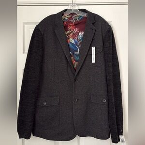 Paisley and Gray Slim Fit Jacket
